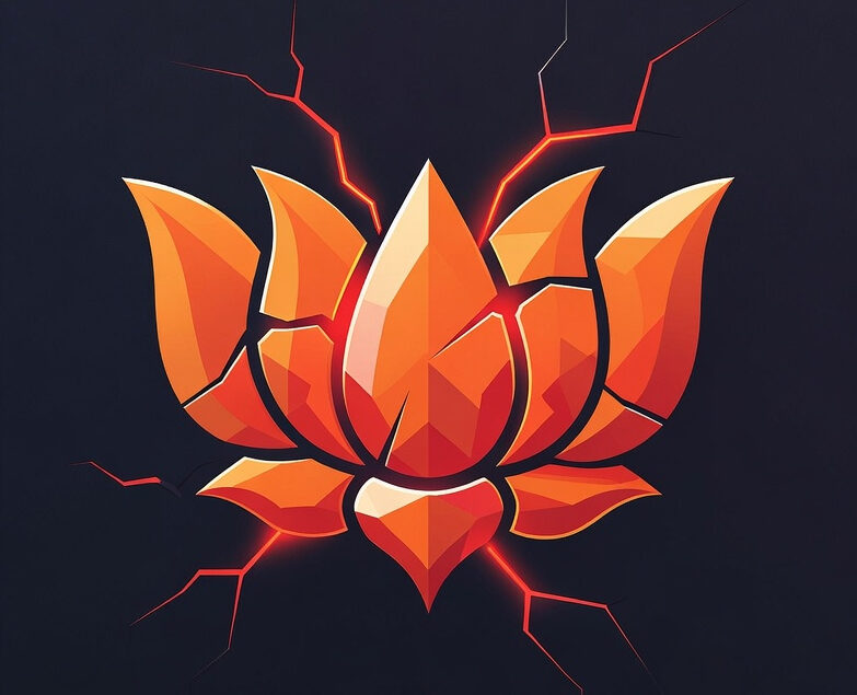Gems of BJP logo with Broken Lotus